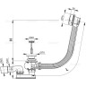 Сифон ALCAPLAST A51B для ванны автомат, комплект, белый, пластик/металл, длина 57 см